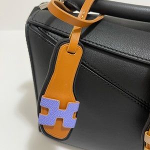 Bag charm accessories, tiny cute Oran, key holder leather, bag charm